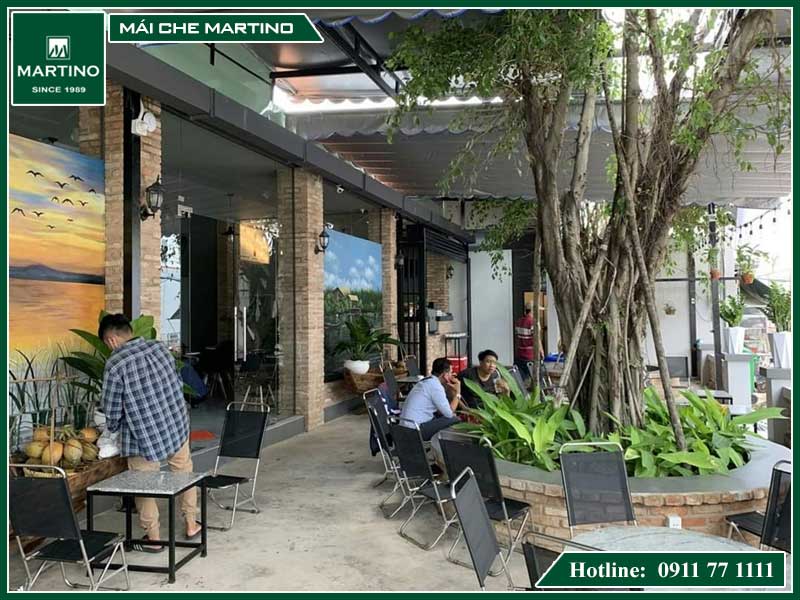 Lắp đặt mái che quán cafe